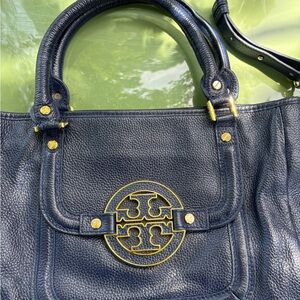Tory Burch Gold and Blue Crossbody Bag